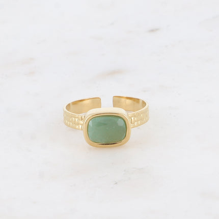 Bague Cindy - pierre naturelle rectangulaire