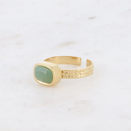 Bague Cindy - pierre naturelle rectangulaire