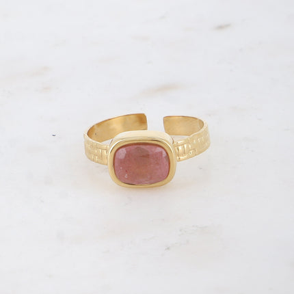 Bague Cindy - pierre naturelle rectangulaire