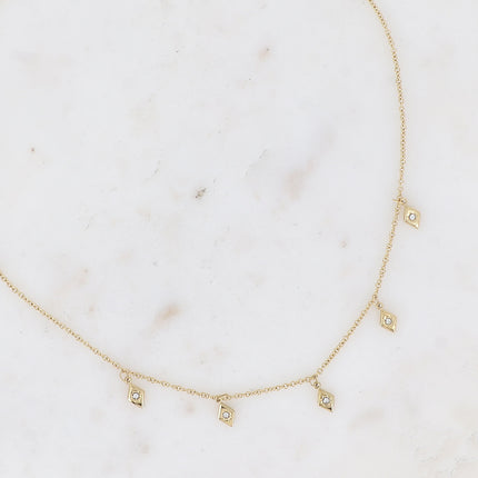 Collier Sakina - 5 losanges, étoile et oxyde de zirconium