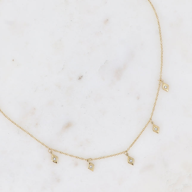 Collier Sakina - 5 losanges, étoile et oxyde de zirconium