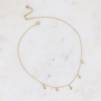 Collier Sakina - 5 losanges, étoile et oxyde de zirconium