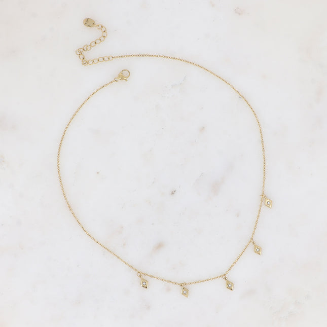 Collier Sakina - 5 losanges, étoile et oxyde de zirconium