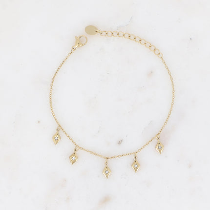 Bracelet Sakina - 5 losanges, étoile et oxyde de zirconium