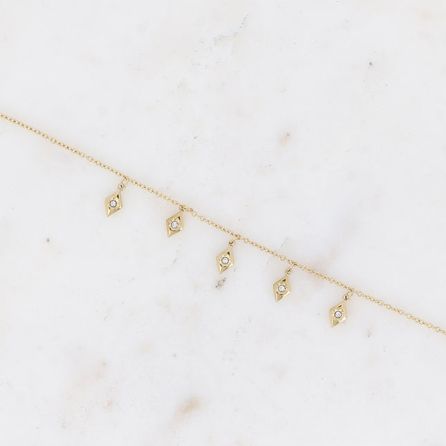 Sakina Bracelet - 5 diamonds, star and cubic zirconia