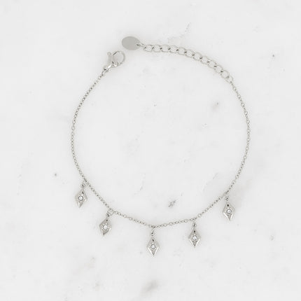 Bracelet Sakina - 5 losanges, étoile et oxyde de zirconium