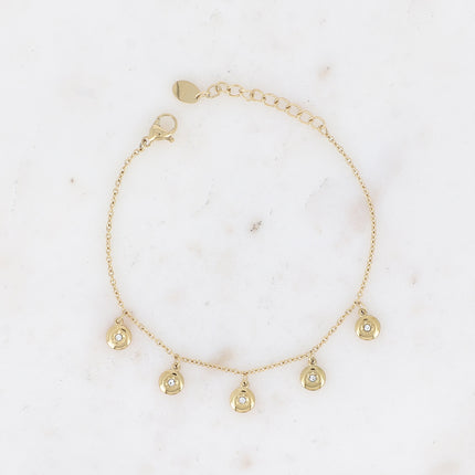 Bracelet Dima - 5 pampilles rondes, étoile et oxyde de zirconium