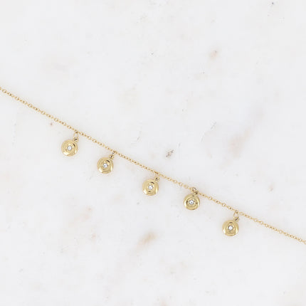 Bracelet Dima - 5 pampilles rondes, étoile et oxyde de zirconium