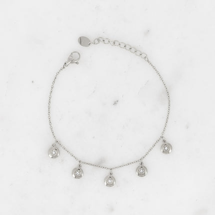 Bracelet Dima - 5 pampilles rondes, étoile et oxyde de zirconium