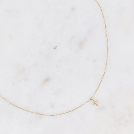 Collier - mini croix avec oxydes de zirconium