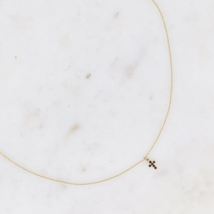 Collier - mini croix avec oxydes de zirconium