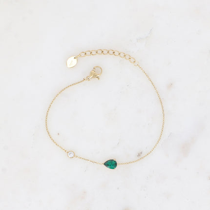 Bracelet - teardrop crystal and cubic zirconia