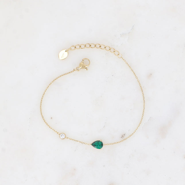 Bracelet - cristal goutte et oxyde de zirconium