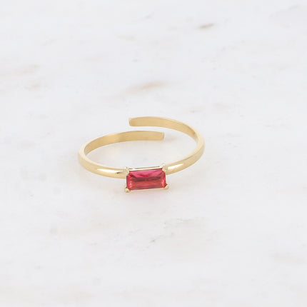 Bague - cristal rectangulaire