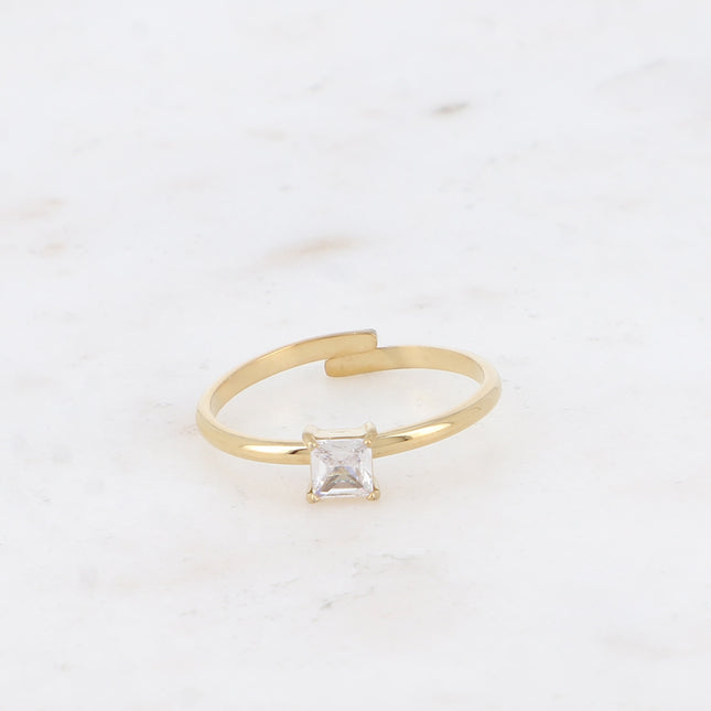 Bague - cristal carré