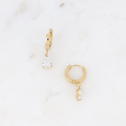 Creole earrings - crystal drop