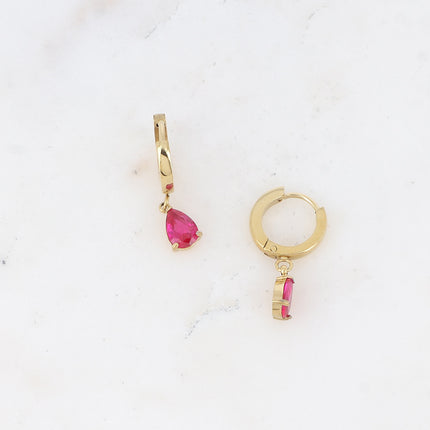 Creole earrings - crystal drop