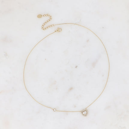 Collier - coeur cristal et oxydes de zirconium