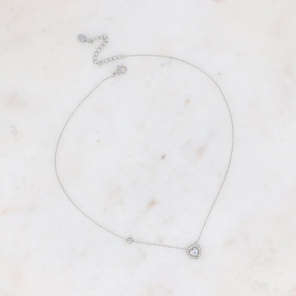 Collier - coeur cristal et oxydes de zirconium