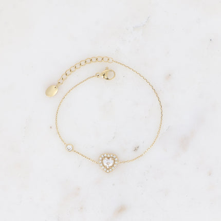 Bracelet - coeur cristal et oxydes de zirconium