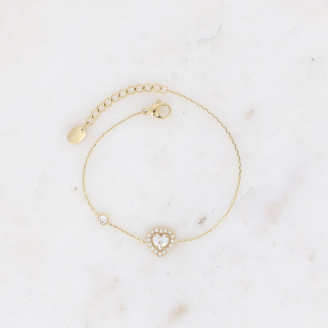 Bracelet - crystal heart and cubic zirconia