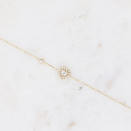 Bracelet - coeur cristal et oxydes de zirconium