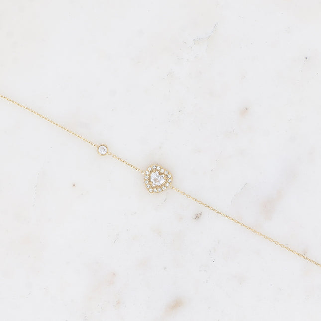 Bracelet - crystal heart and cubic zirconia