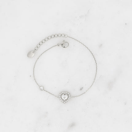 Bracelet - coeur cristal et oxydes de zirconium
