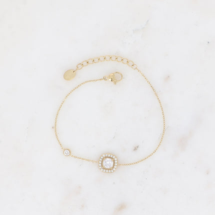 Bracelet - square crystal and zirconium oxides