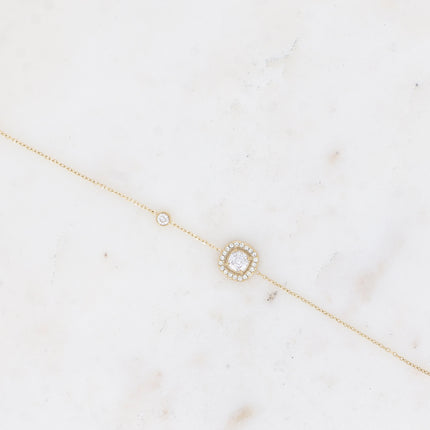 Bracelet - square crystal and zirconium oxides