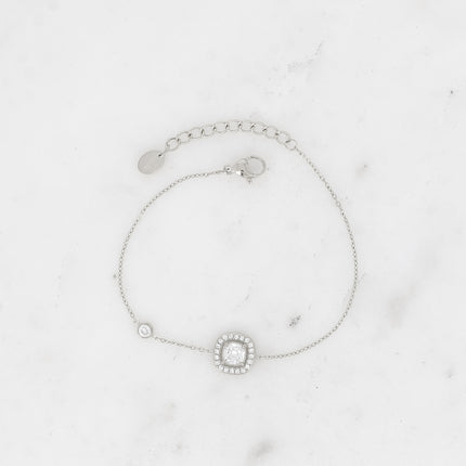 Bracelet - square crystal and zirconium oxides
