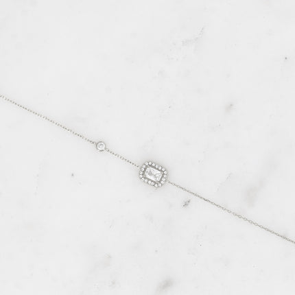 Bracelet - cristal rectangulaire et oxydes de zirconium