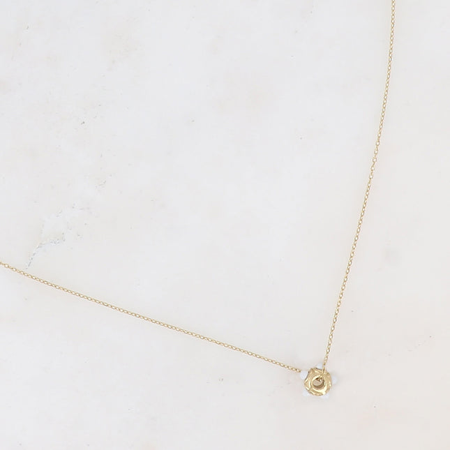 Collier - mini pendentif rondelle et pierres naturelles