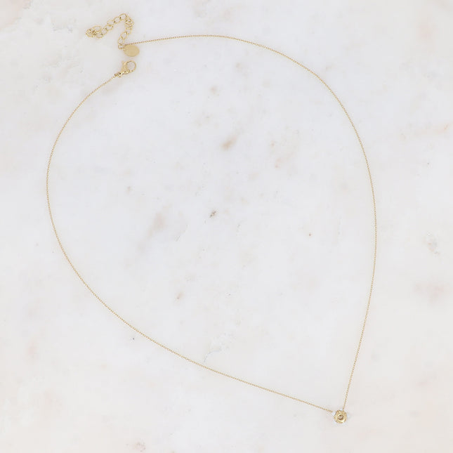 Collier - mini pendentif rondelle et pierres naturelles