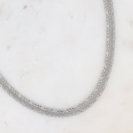 Collier Sultana - 5 rangs forçat, torsadé, gourmettes et figaro