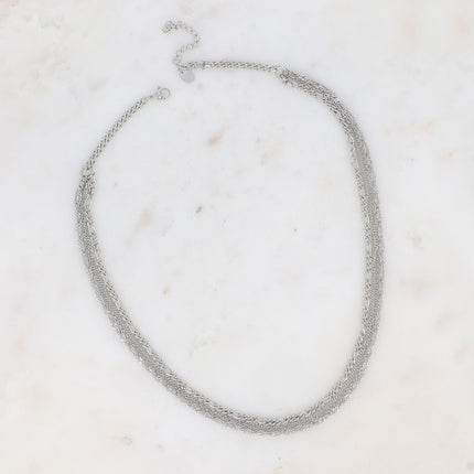 Collier Sultana - 5 rangs forçat, torsadé, gourmettes et figaro