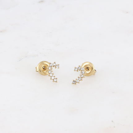 Mini Boucles puces - courbe sertie d'oxydes de zirconium