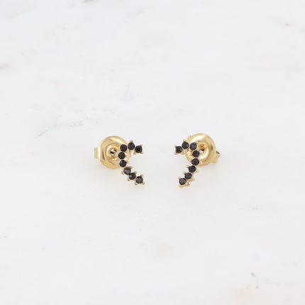 Mini Boucles puces - courbe sertie d'oxydes de zirconium