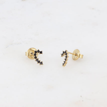 Mini Boucles puces - courbe sertie d'oxydes de zirconium