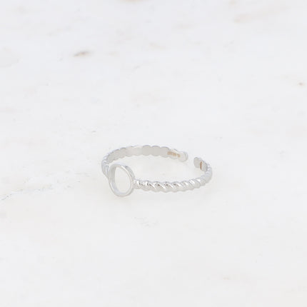 Bague Cloanie - rond lisse et anneau effet perlé