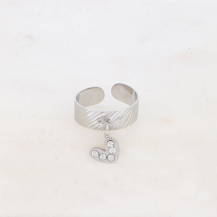 Bague Yesenia - coeur et oxydes de zirconium