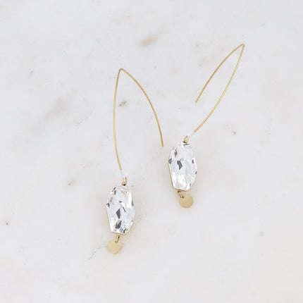 Boucles pendantes - ornées de cristaux de Swarovski® (18x9,5mm) et pampille ronde