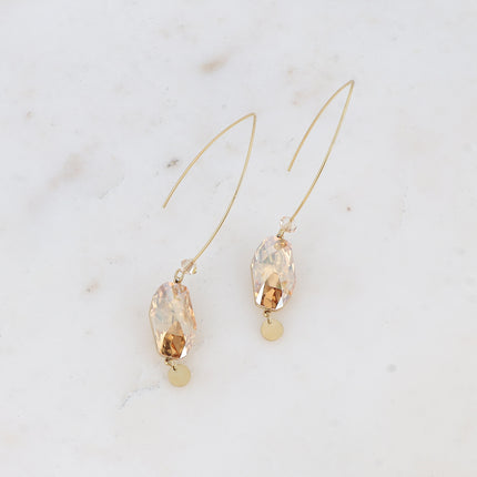 Boucles pendantes - ornées de cristaux de Swarovski® (18x9,5mm) et pampille ronde