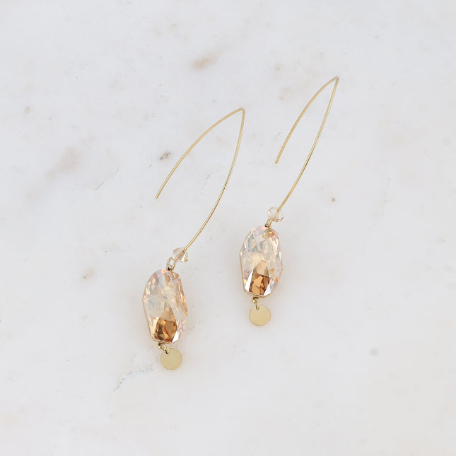 Boucles pendantes - ornées de cristaux de Swarovski® (18x9,5mm) et pampille ronde