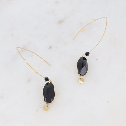 Boucles pendantes - ornées de cristaux de Swarovski® (18x9,5mm) et pampille ronde