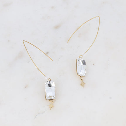 Boucles pendantes Brighid - cristal 4524 (16x8mm) et pampille étoilée