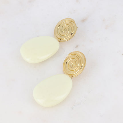 Lamya drop earrings - snail piece and colored acetate