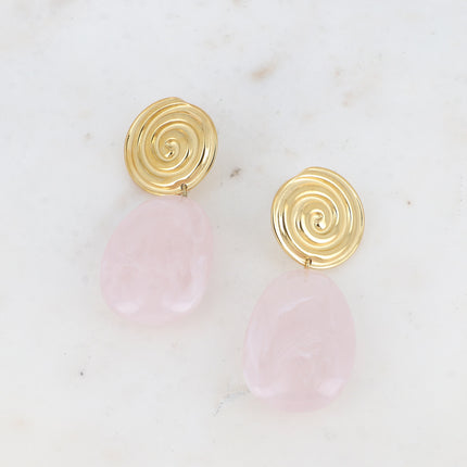 Lamya drop earrings - snail piece and colored acetate