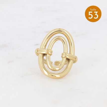 Bague Ayna - double anneaux ajourés