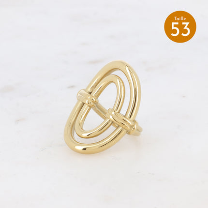 Bague Ayna - double anneaux ajourés